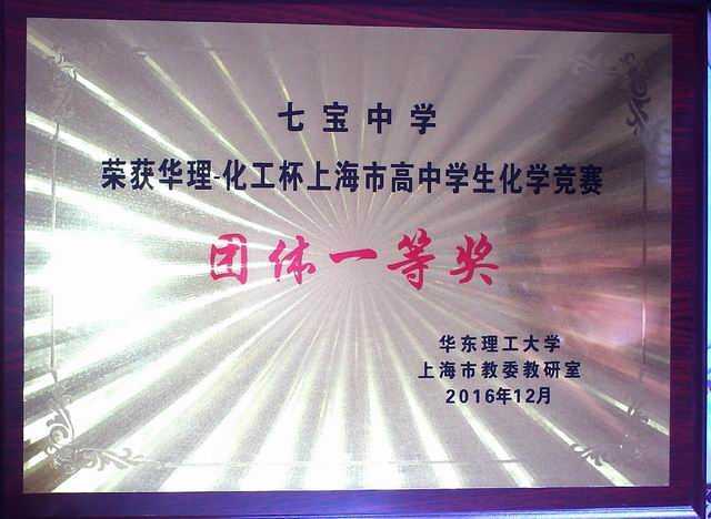2016.12七宝中学----荣获华理--化工杯上海市高中学生化学竞赛团体一等奖(奖牌).jpg